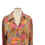 Natural Life  Twiggy Mini Shirt Dress Long Sleeve Floral Print Grey Pink Large Photo 3