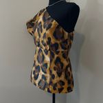 Kenar  Leopard Print One Shoulder Blouse with Rhinestones • One Shoulder • Size 8 Photo 2
