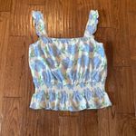 Draper James linen blend RSVP floral smocked cropped tank size Xl Photo 2