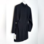 ZARA Women’s Ruched Chocker Black Crepe Dress Size S NWT Photo 6