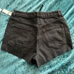 Anthropologie Black Lace-Up Denim Shorts Photo 2