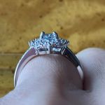 Natural Aquamarine Blue Diamond Sterling Silver Ring Size 5.75 Photo 1