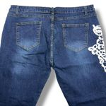 Rosegal Womens Denim Skinny Jeans Lace Accent Stretch Dark Wash Size 1X 16 Blue Photo 4