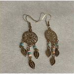 SheIn  Gold Tone Pink Blue Beaded Windcatcher Southwestern Dangle Earrings NEW Photo 1