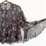 ZARA Sheer Floral Ruffle Top - Small Photo 2