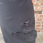Romeo + Juliet Couture black satin cocktail dress with floral appliqué / NWOT Photo 4