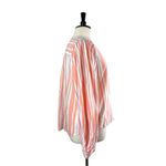 A New Day Target Button Down Blouse Long Sleeves Peach Stripes NEW Women’s XXL Photo 2