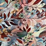 Floral Dress Long Sleeve Scoop Neck Elaborate Pattern Print Sheath Leafy Women Pink Size XXS Photo 12