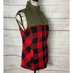 Maurice's Vest Womens XS Red Buffalo Plaid Flannel Puffer Zip Up Pockets Lined Photo 2