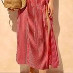 J.Crew NWOT Cotton Voile Beach Coverup Skirt Red & White Stripes Sz L Sold Out Photo 0