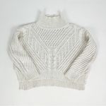 525 America Cable-Knit Mock Neck Pullover Sweater in Ivory | Size S Photo 6