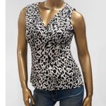 Jones Studio Women's White & Black Animal Print Sleeveless Tank Top Size S Photo 1
