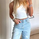 Free People Clean Lines Crop Tank in White Size Medium/Large Photo 2