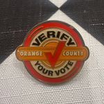 Orange County Verify Your Vote Lapel Pin Election Political Collector Red Photo 0