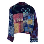 VTG Surya Patchwork Beaded Jacket Wmns Crop Retro Purple Sz L Grunge Boho Hippie Size L Photo 1