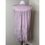 Pretty Angel Pink Embroidered Sleeveless Long Blouse Short Dress Sz S Linen Bld Photo 4