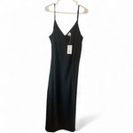 NWT A New Day Black satin relaxed fit slip dress with slit Size XXL Photo 2