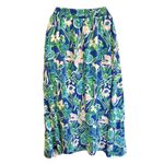 Vintage Gay Boyer Blue and Green Floral Pocketed Skirt, Size 14 Photo 2