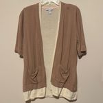 Isaac Mizrahi  Women's Tan and Cream Cardigan Photo 1