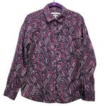 Foxcroft  NYC Geometric Button Up Blouse 10 Photo 0