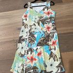 Petite Sophisticate  Floral Silk Dress Sleeveless V Neck Size 10 Tropical Hawaii Photo 9