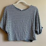 Caution to the Wind crop top with teal pattern Photo 0