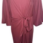 Ralph Lauren LAUREN RALPH LAUREN Jersey Tie Front Midi Dress in Vintage Burgundy EUC Size 0 Photo 3