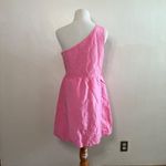 J.Crew  One Shoulder Pink Party Dress‎ Linen Blend Cocktail Size 8 Photo 2
