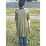 LuLaRoe  Womens Top Size Small‎ Perfect T Tunic Olive Shirt Green Heathered Solid Photo 1