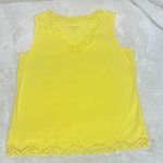 Coldwater Creek Yellow Lace Trim Tank Top Photo 0