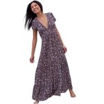 Natural Life  Evangeline Tiered Ditsy Floral Maxi Dress Pockets Size XL Photo 0