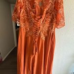 NWOT Wedding Elegant Rust Orange Evening Gown Size 15 Photo 5