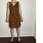 Muse 100% Silk Brown Fairy Mini Dress Size 10 Photo 4