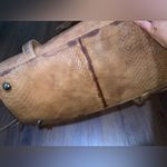 Elliott lucca tan duffel bag logo tassel leather $248 boho western luggage fall Photo 4