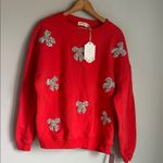 NEW Ivy City Co Jewel Bow Sweatshirt in Red Photo 1