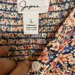 Japna  - Floral Puff Sleeve Crop Blouse - Blue & Pink - Button Detail Photo 4