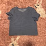 Lululemon Shaped Short Sleeve Top Thick Scuba Boxy Tee Sterling Gray Size 6 Photo 2
