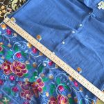 FIG & FLOWER EMBROIDERED BUTTON SHIRT Sz: L Blue Size L Photo 11