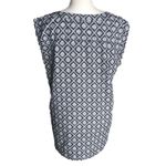 J.Crew  White/Black Geometric Hi-Low Sleeveless Round Neck Blouse Photo 1