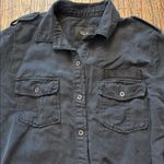 Rails  Kato Military Shirt Jacket Size Medium Charcoal Gray Stars Embroidered Photo 4
