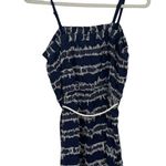 Sugar Lips Sugar+Lips Navy Blue Striped Sleeveless Romper Cotton Linen NWT Womens Medium Photo 2