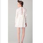 Opening Ceremony Lace Mini Dress Collar Long Sleeve Sheer Bridal Wedding 2 Cream Photo 1