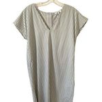 Madewell  Striped Button Mini Dress Green Gray Tank Size Small Photo 0
