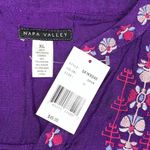 Napa Valley NWT Size XL Purple Embroidered Rayon Knit Peasant Shirt Top Photo 4
