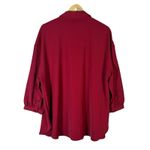 EXPRESS NWT  Button Down Top Womens L Red 3/4 Sleeve Relaxed Minimalist Office Photo 4