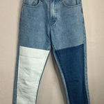 Princess Polly Patchwork Jeans Women Light Denim High Rise Straight Leg Size 2 Photo 0
