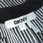 DKNY  Black Gray White Geometric Logo V-neck Cardigan Small EUC Photo 5
