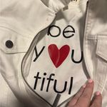 Peace Love World  White Jean Jacket Photo 1