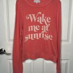 Wildfox Sz L Wake Me At Sunrise Coral Sweatshirt Photo 13