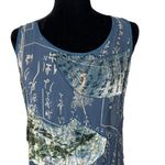 Citron Santa Monica Collection Asian Sheer Silk Velvet Midi Dress Medium Blue Photo 6